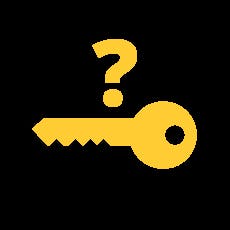 สัญลักษณ์แจ้งเตือนสีเหลืองบนแผงคอนโซลหน้ารถแจ้งเตือนว่ากุญแจไม่ได้อยู่ในรถ