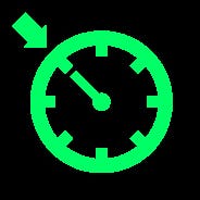 สัญลักษณ์สีเขียวบนแผงคอนโซลรถยนต์ แสดงสถานะการใช้งานระบบ cruise control