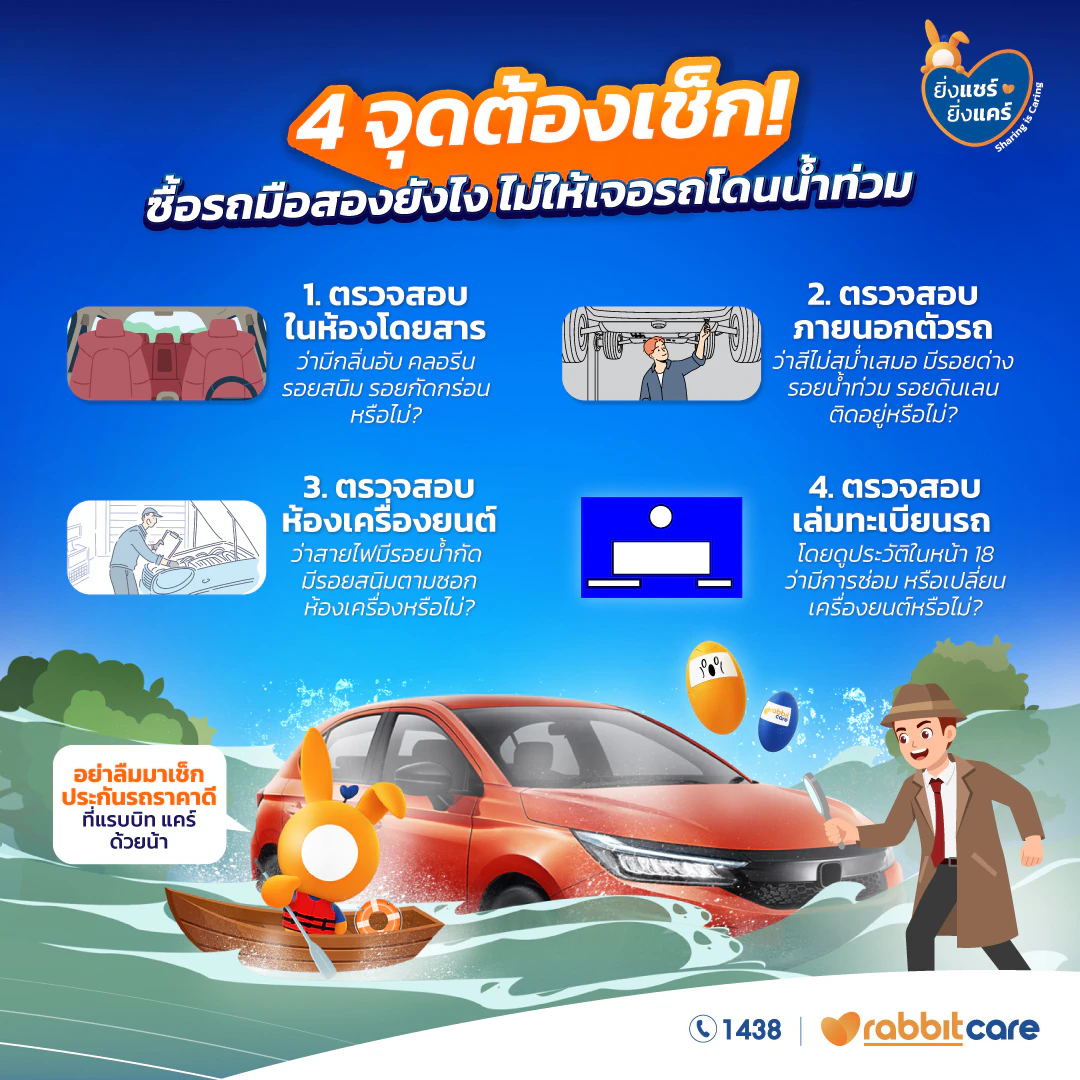 ซื้อรถมือสองยังไงไม่ให้เจอรถที่โดนน้ำท่วม