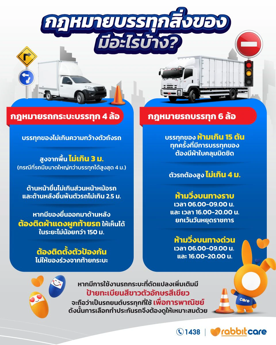 บรรทุกสิ่งของยื่นออกนอกตัวรถ