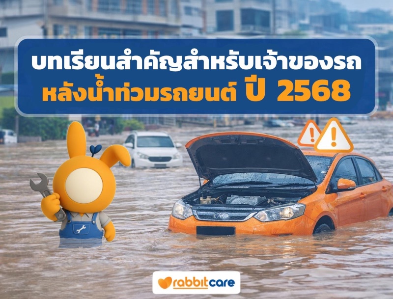 ดูแลรถยนต์ที่ลุยน้ำท่วมมา