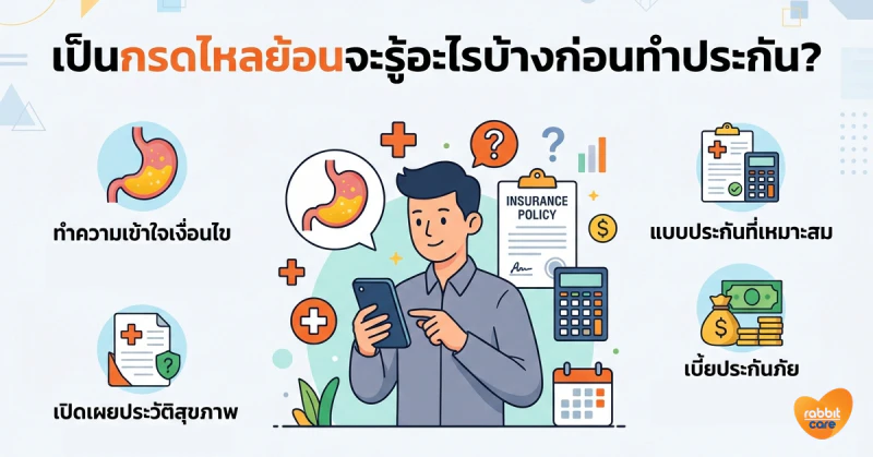 เป็นกรดไหลย้อนจะรู้อะไรบ้างก่อนทำประกัน?