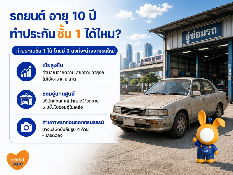 รถยนต์อายุ 10 ปี ทำประกันชั้น 1 ได้ไหม