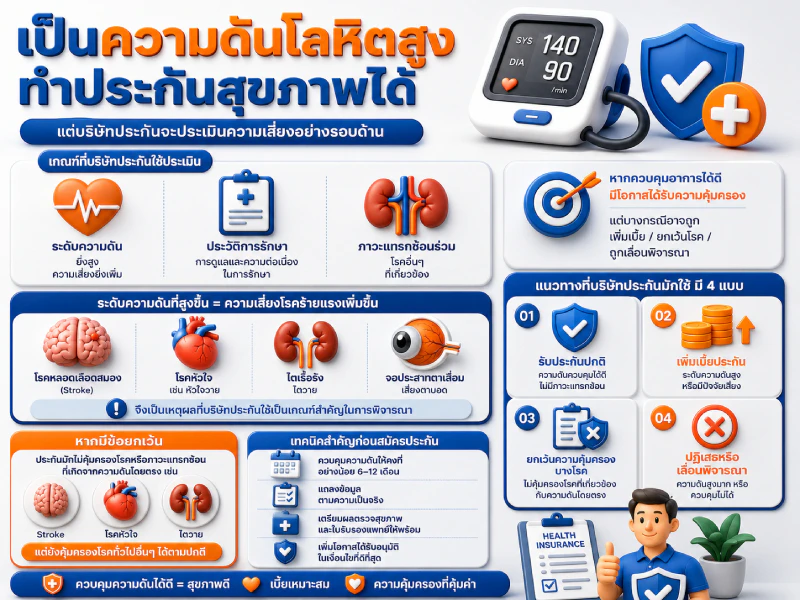ความดันโลหิตสูงทำประกันสุขภาพ