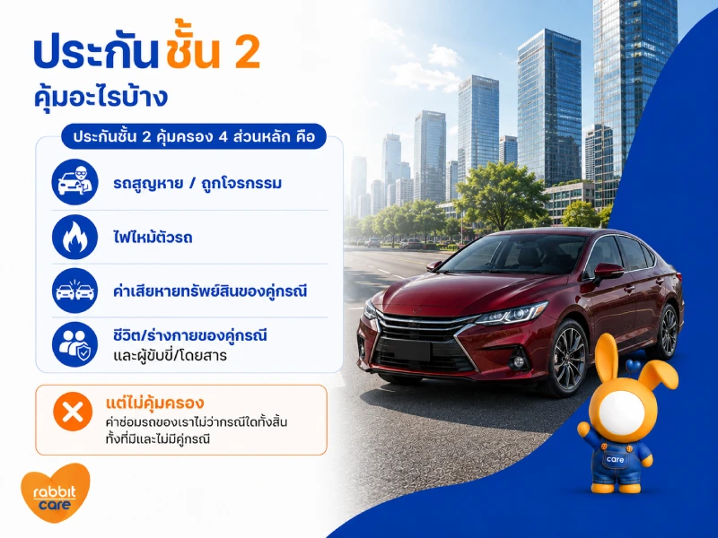 ประกันรถยนต์ชั้น 2 คุ้มครองอะไรบ้าง